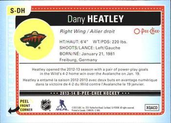 2013-14 O-Pee-Chee - Stickers #S-DH Dany Heatley Back