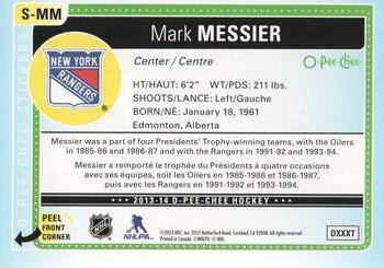 2013-14 O-Pee-Chee - Stickers #S-MM Mark Messier Back