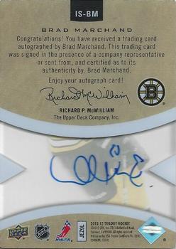 2013-14 Upper Deck Trilogy - Ice Scripts #IS-BM Brad Marchand Back