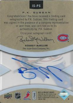 2013-14 Upper Deck Trilogy - Ice Scripts #IS-PS P.K. Subban  Back