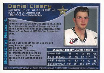 1997 Bowman CHL #2 Daniel Cleary Back