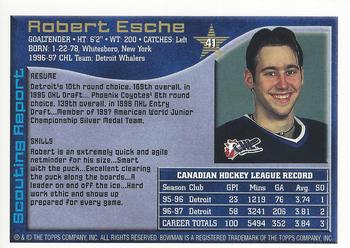 1997 Bowman CHL #41 Robert Esche Back