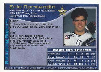 1997 Bowman CHL #77 Eric Normandin Back