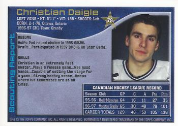 1997 Bowman CHL #79 Christian Daigle Back
