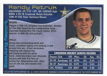 1997 Bowman CHL #82 Randy Petruk Back