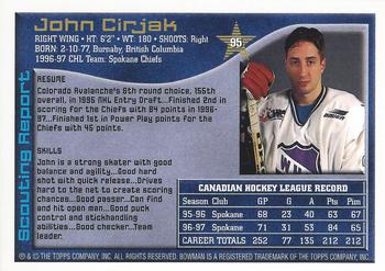 1997 Bowman CHL #95 John Cirjak Back