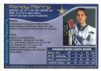 1997 Bowman CHL #96 Randy Perry Back