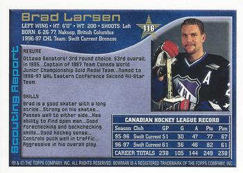 1997 Bowman CHL #116 Brad Larsen Back