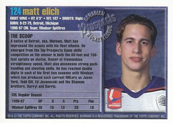 1997 Bowman CHL #124 Matt Elich Back