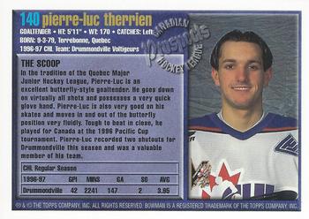 1997 Bowman CHL #140 Pierre-Luc Therrien Back