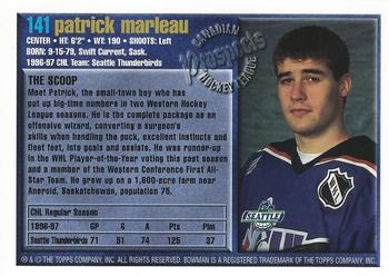 1997 Bowman CHL #141 Patrick Marleau Back