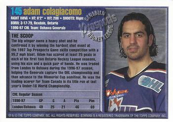 1997 Bowman CHL #145 Adam Colagiacomo Back