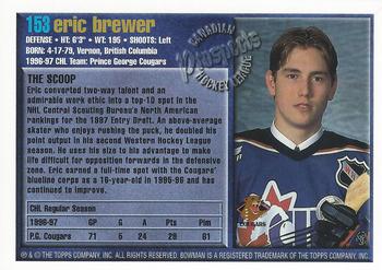 1997 Bowman CHL #153 Eric Brewer Back