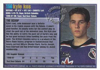 1997 Bowman CHL #156 Kyle Kos Back