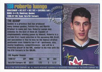 1997 Bowman CHL #159 Roberto Luongo Back