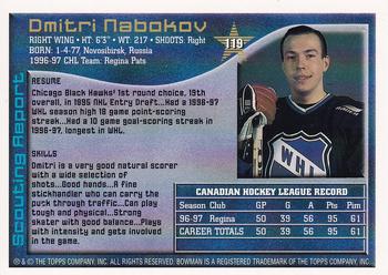 1997 Bowman CHL - O-Pee-Chee #119 Dmitri Nabokov Back