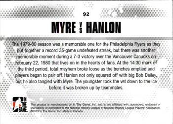 2013-14 In The Game Enforcers #92 Phil Myre / Glen Hanlon Back