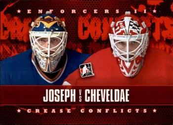 2013-14 In The Game Enforcers #93 Curtis Joseph / Tim Cheveldae Front