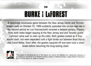 2013-14 In The Game Enforcers #98 Sean Burke / Mark Laforest Back