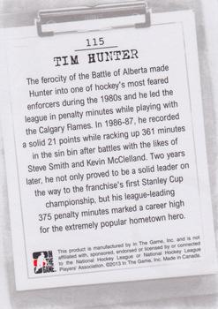 2013-14 In The Game Enforcers #115 Tim Hunter Back