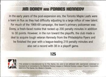 2013-14 In The Game Enforcers #125 Jim Dorey / Forbes Kennedy Back