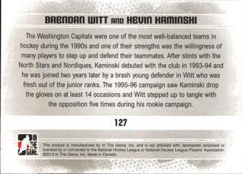 2013-14 In The Game Enforcers #127 Brendan Witt / Kevin Kaminski Back