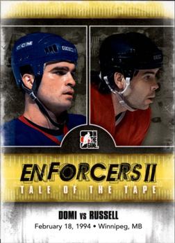 2013-14 In The Game Enforcers #138 Tie Domi / Cam Russell Front