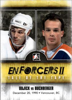 2013-14 In The Game Enforcers #139 Gino Odjick / Kelly Buchberger Front