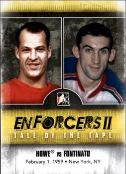 2013-14 In The Game Enforcers #140 Gordie Howe / Lou Fontinato Front