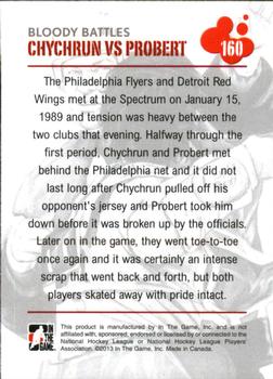 2013-14 In The Game Enforcers #160 Jeff Chychrun / Bob Probert Back