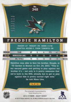 2013-14 Panini Select #348 Freddie Hamilton Back