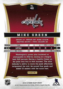 2013-14 Panini Select #48 Mike Green Back