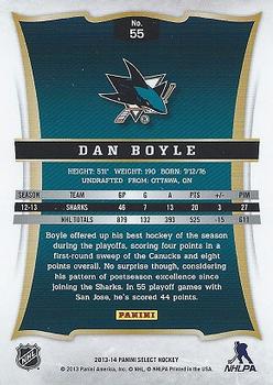 2013-14 Panini Select #55 Dan Boyle Back