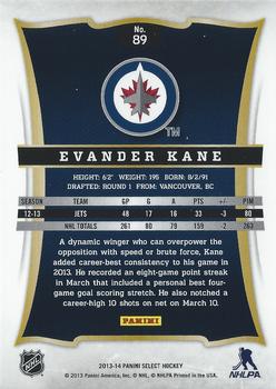 2013-14 Panini Select #89 Evander Kane Back