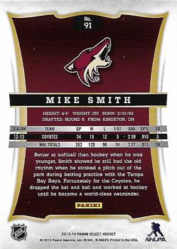 2013-14 Panini Select #91 Mike Smith Back