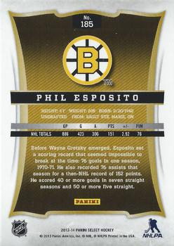 2013-14 Panini Select #185 Phil Esposito Back