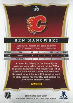 2013-14 Panini Select #190 Ben Hanowski Back