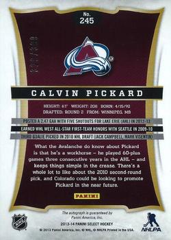 2013-14 Panini Select #245 Calvin Pickard Back