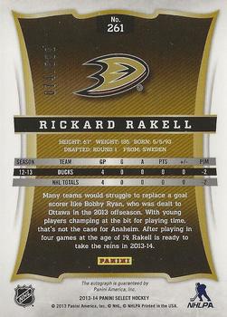 2013-14 Panini Select #261 Rickard Rakell Back