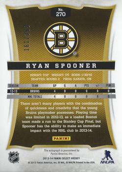 2013-14 Panini Select #270 Ryan Spooner Back