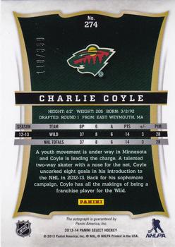 2013-14 Panini Select #274 Charlie Coyle Back