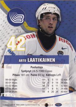 2004-05 Cardset Finland - Autographs #4 Arto Laatikainen Back