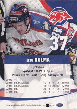 2004-05 Cardset Finland - Autographs #20 Eetu Holma Back