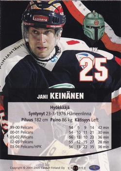 2004-05 Cardset Finland - Autographs #29 Jani Keinänen Back