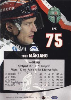 2004-05 Cardset Finland - Autographs #32 Toni Mäkiaho Back