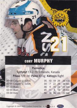 2004-05 Cardset Finland - Autographs #36 Cory Murphy Back