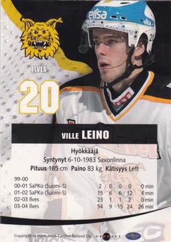 2004-05 Cardset Finland - Autographs #41 Ville Leino Back