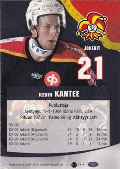 2004-05 Cardset Finland - Autographs #47 Kevin Kantee Back
