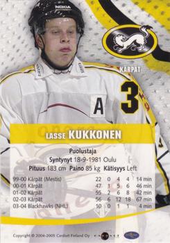 2004-05 Cardset Finland - Autographs #69 Lasse Kukkonen Back