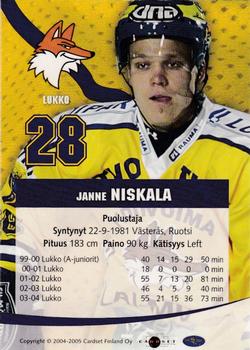 2004-05 Cardset Finland - Autographs #83 Janne Niskala Back